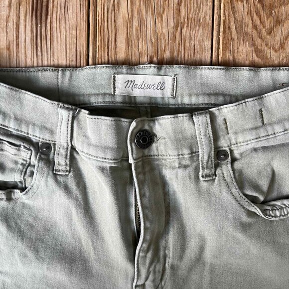 Madewell Women's 9" High Riser Skinny Green Jeans Size 28 Hipster - Picture 4 of 10